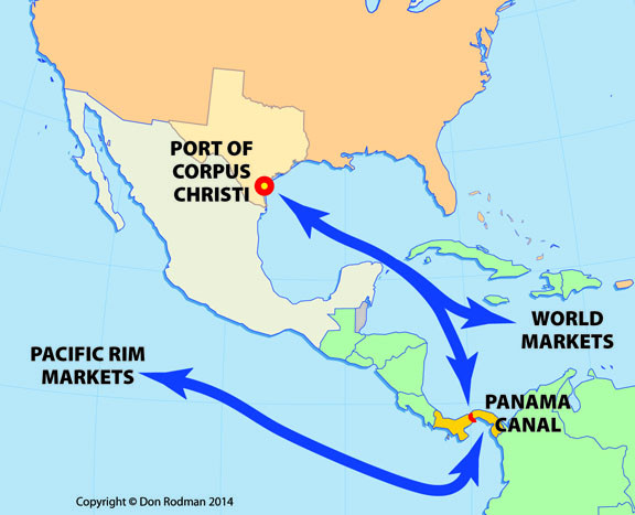 Access to markets map showcasing Port of Corpus Christi